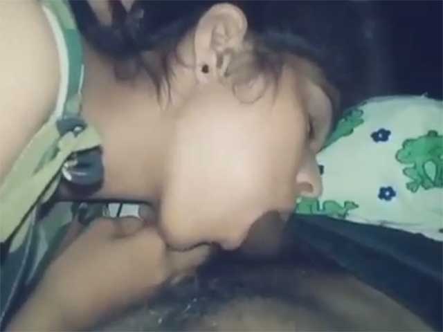 Horny Indian Girlfriend Sucking A Boner