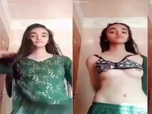 slim Paki girl stripping to nude
