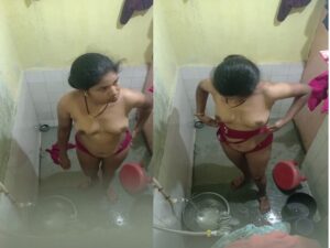neighbor spying bhabhi nude bath in